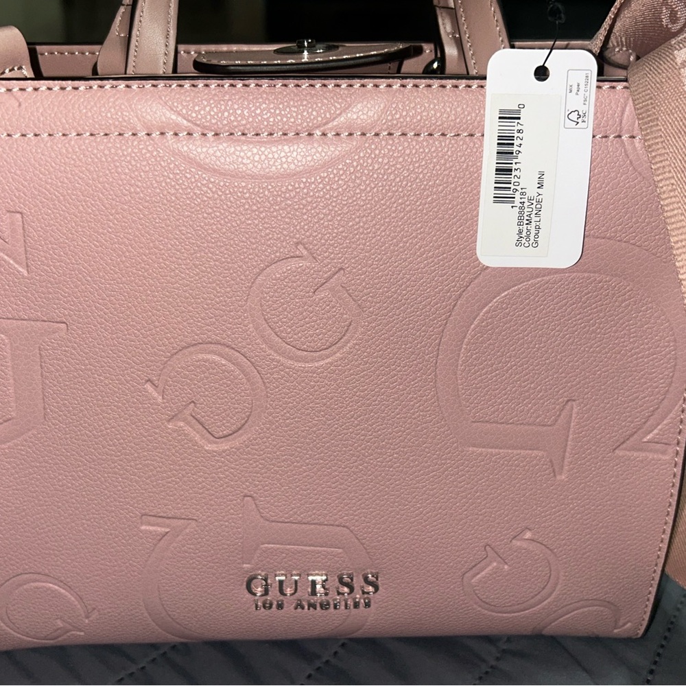 Guess Blush Pink Embossed Satchel